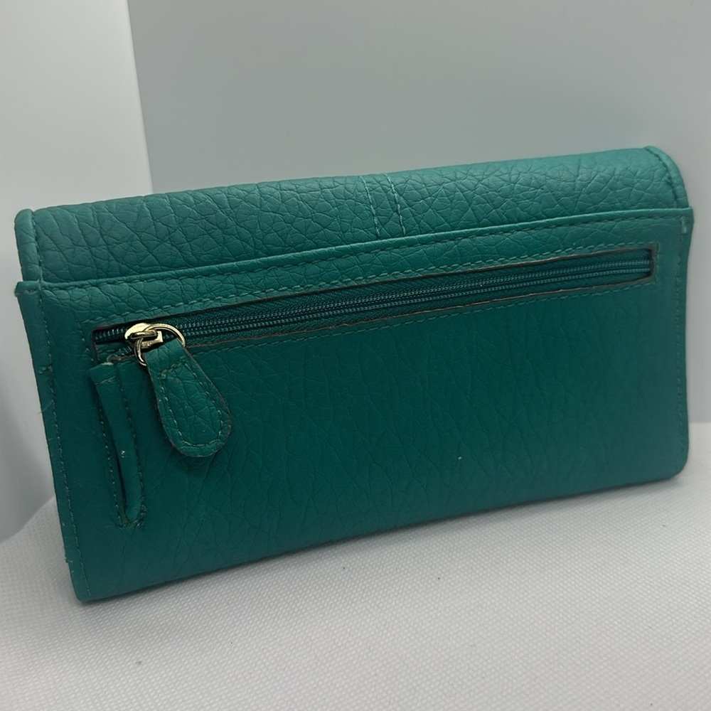 NWT George Leather Wallet Designer available colors :Green and Teal - Picture 7 of 16